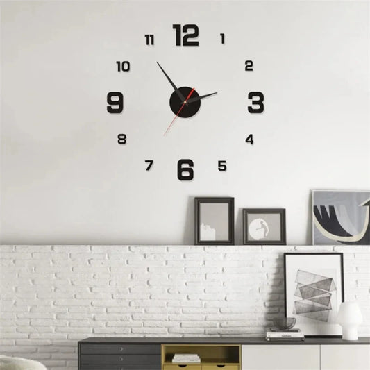 Creative minimalist glowing clock no-drill frameless silent hanging clock living room bedroom wall sticker decoration clock