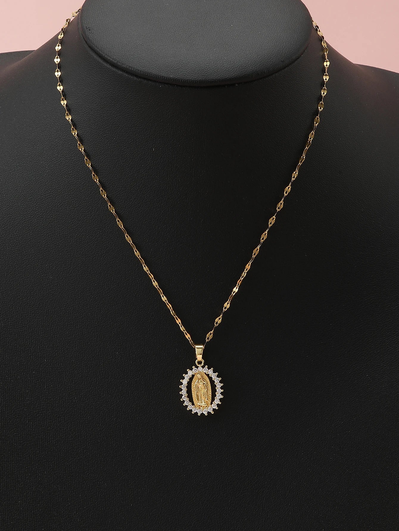 European and American personalized design with micro inlaid zircon Santa Maria series necklaces in colorful religious fashion