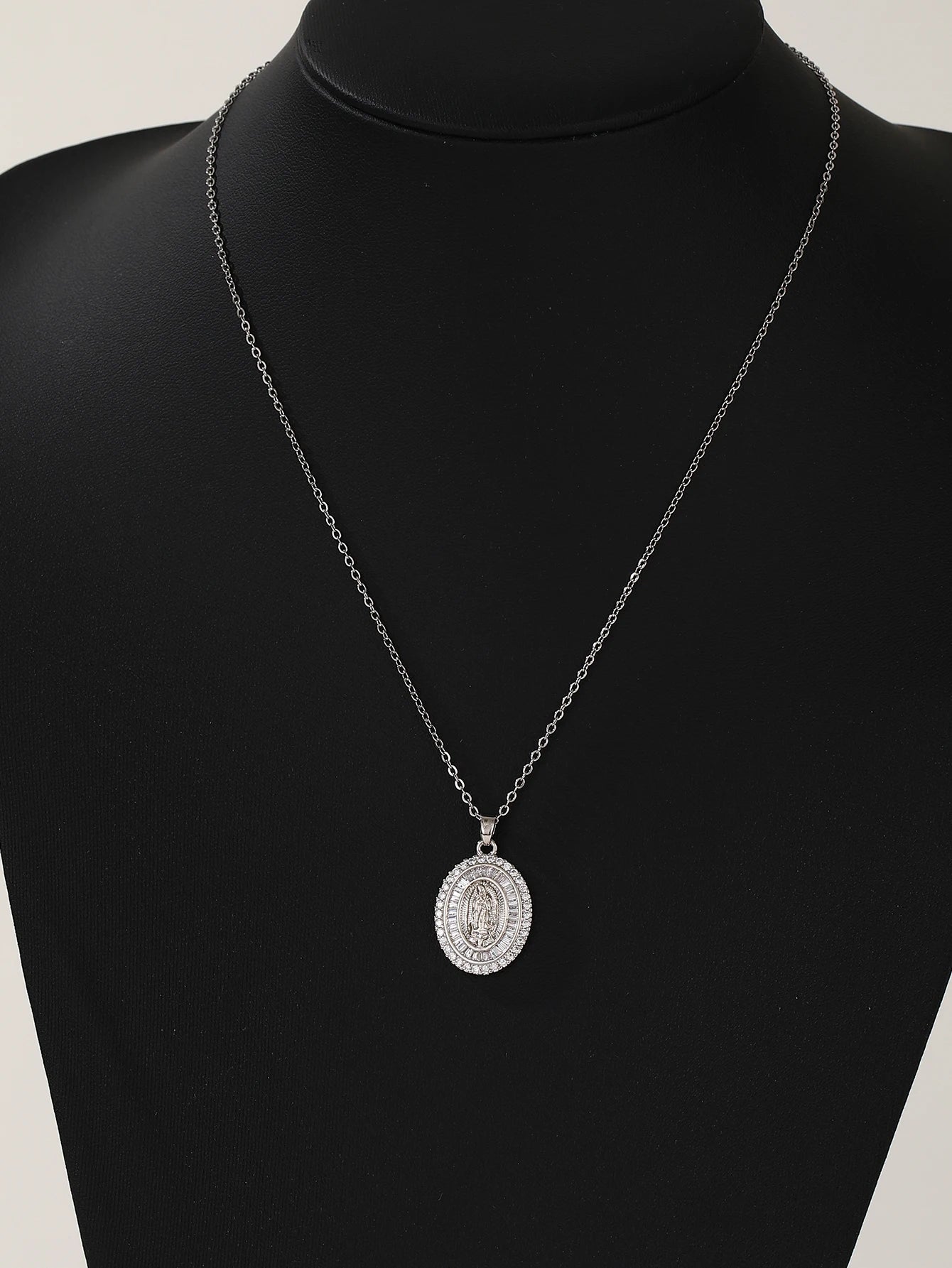 European and American personalized design with micro inlaid zircon Santa Maria series necklaces in colorful religious fashion
