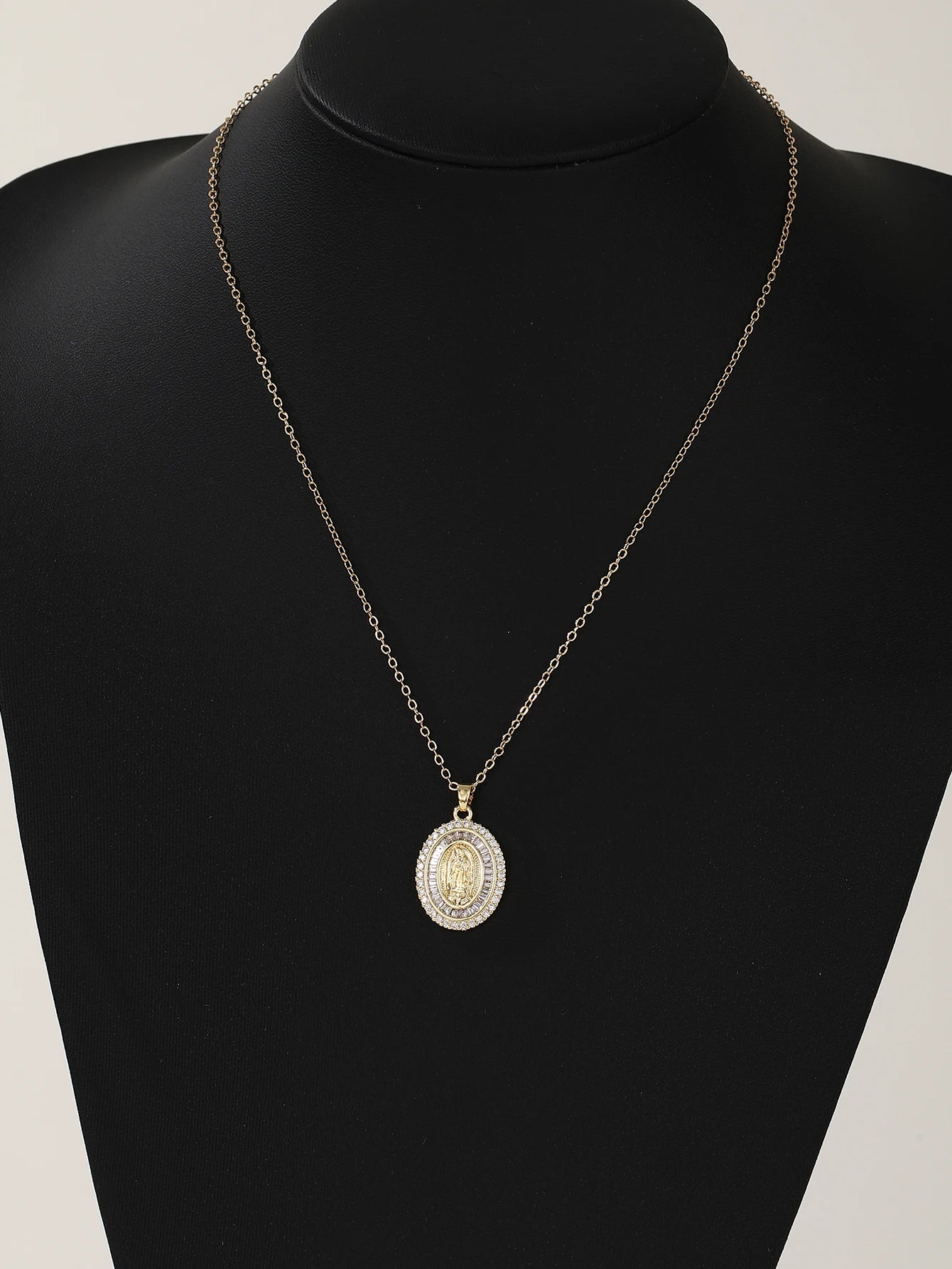 European and American personalized design with micro inlaid zircon Santa Maria series necklaces in colorful religious fashion
