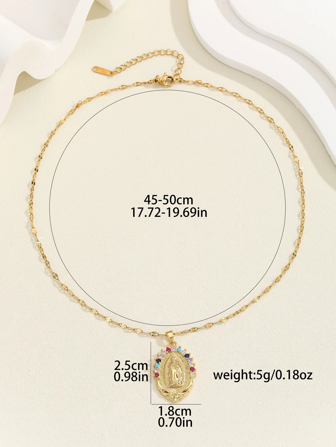European and American personalized design with micro inlaid zircon Santa Maria series necklaces in colorful religious fashion